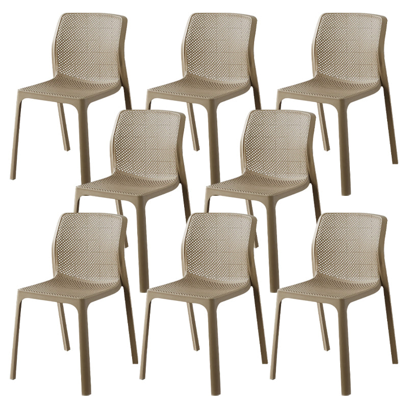 Contemporary Style Low Back Plastic Dining Side Chair for Home Use