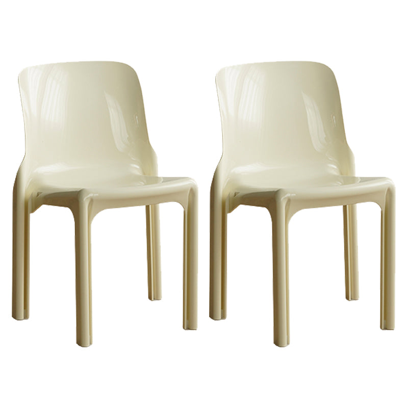 Contemporary Style Plastic 4 Legs Dining Side Chair for Home