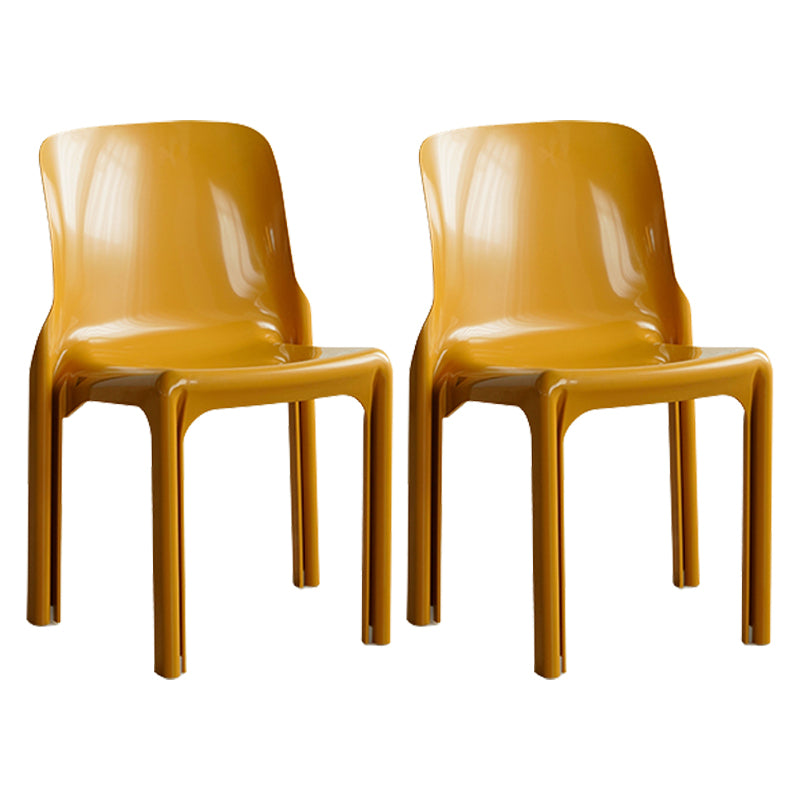 Contemporary Style Plastic 4 Legs Dining Side Chair for Home