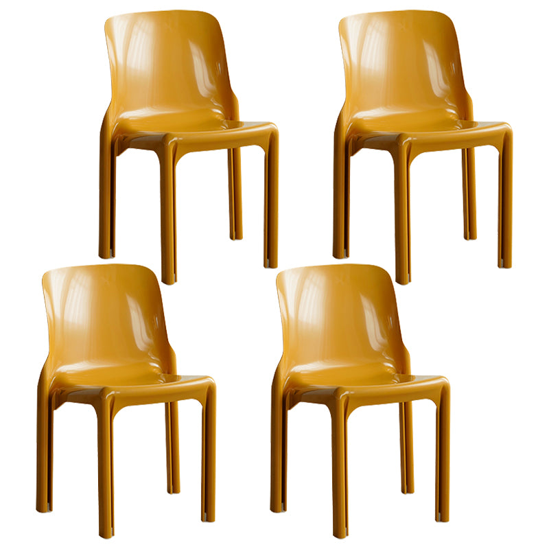 Contemporary Style Plastic 4 Legs Dining Side Chair for Home