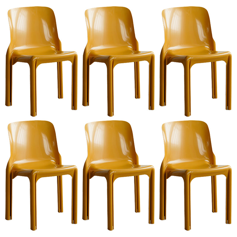 Contemporary Style Plastic 4 Legs Dining Side Chair for Home