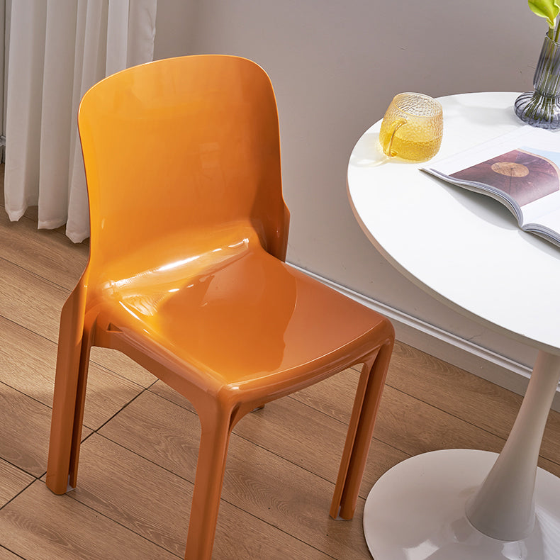 Contemporary Style Plastic 4 Legs Dining Side Chair for Home