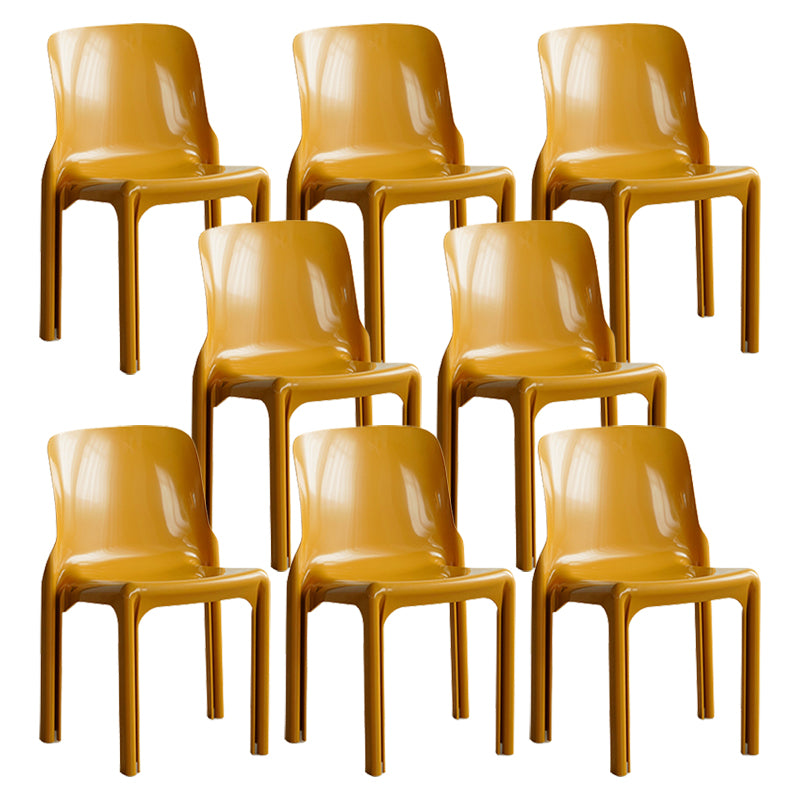 Contemporary Style Plastic 4 Legs Dining Side Chair for Home