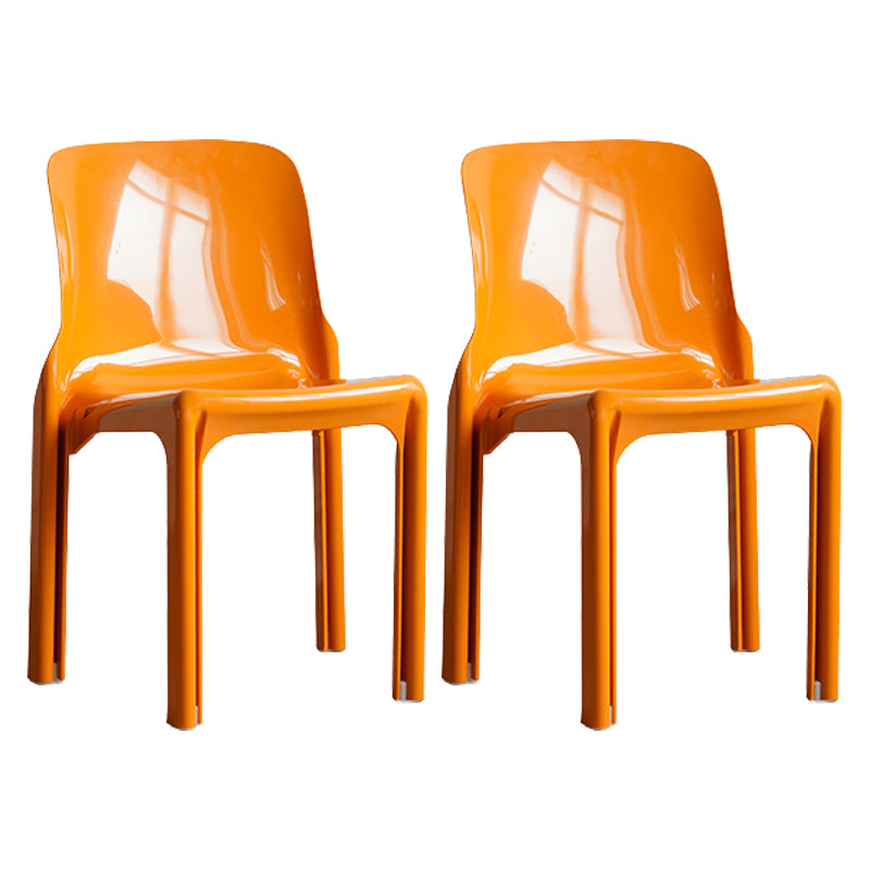 Contemporary Style Plastic 4 Legs Dining Side Chair for Home