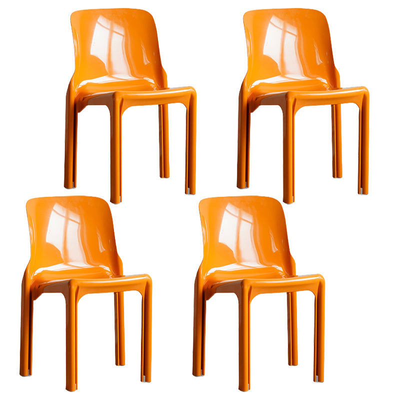 Contemporary Style Plastic 4 Legs Dining Side Chair for Home
