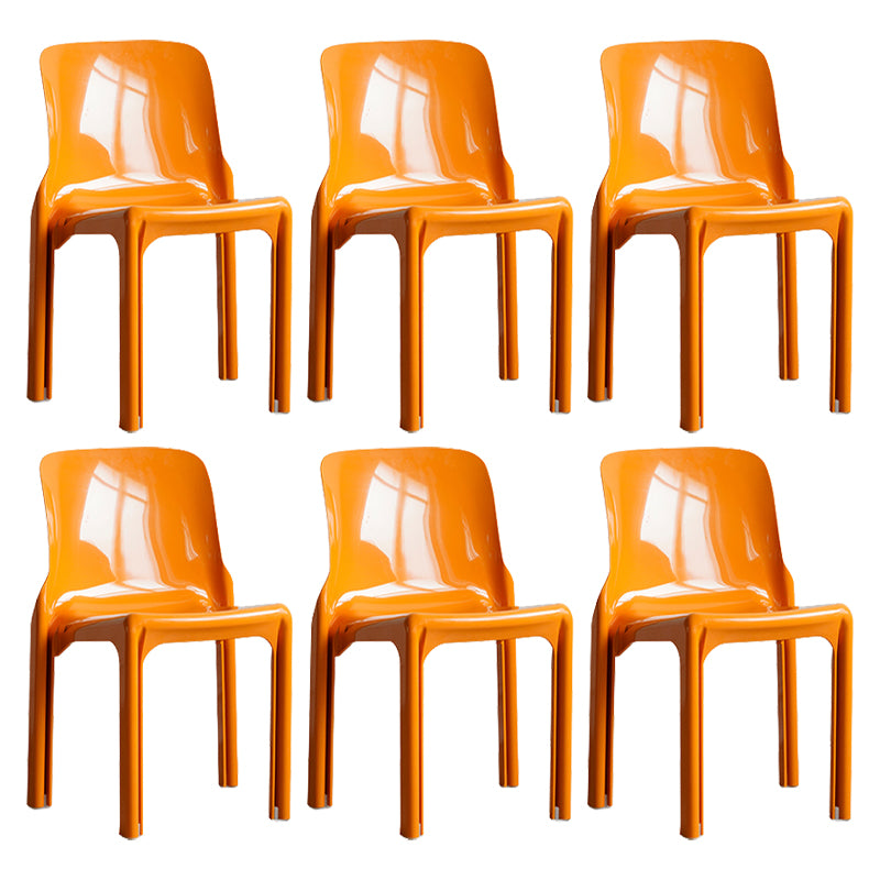 Contemporary Style Plastic 4 Legs Dining Side Chair for Home