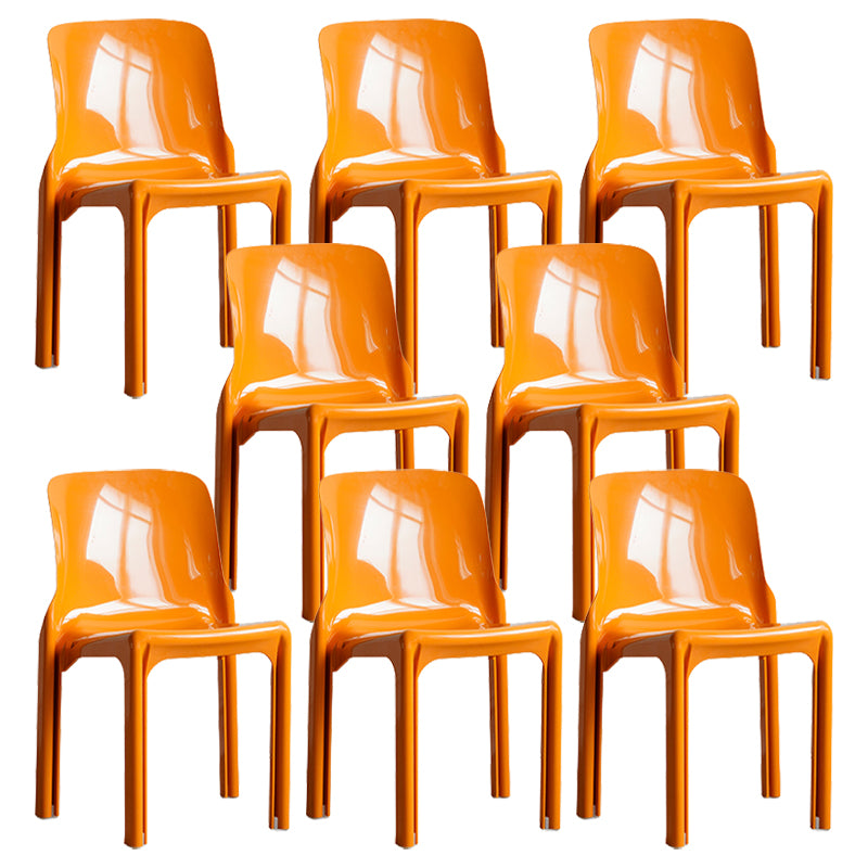 Contemporary Style Plastic 4 Legs Dining Side Chair for Home