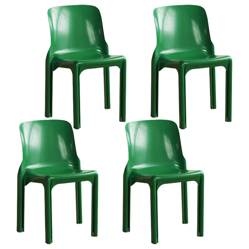 Contemporary Style Plastic 4 Legs Dining Side Chair for Home