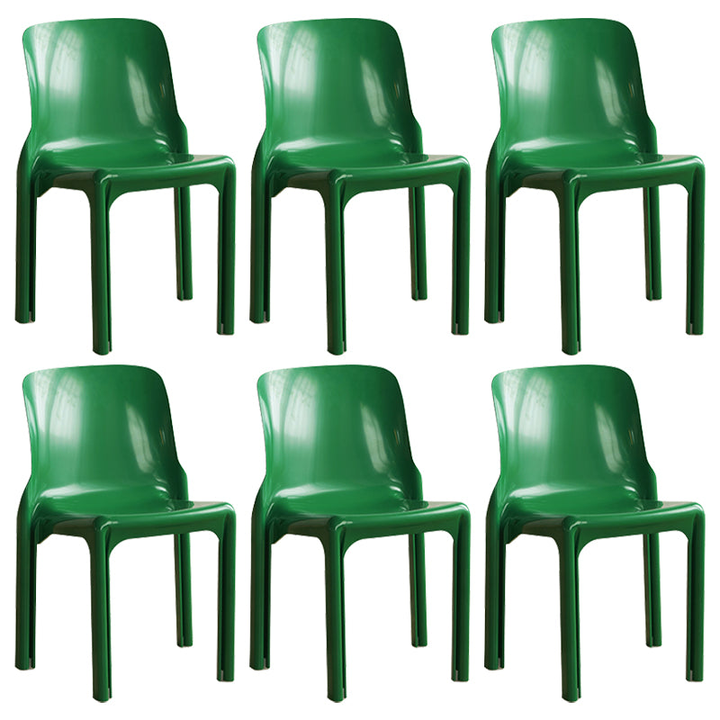 Contemporary Style Plastic 4 Legs Dining Side Chair for Home