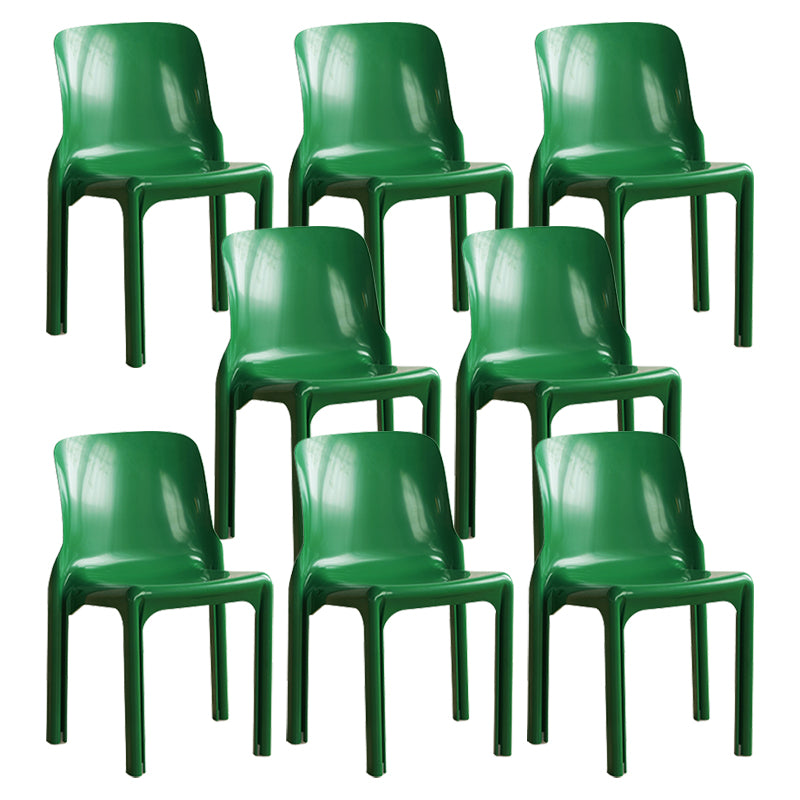 Contemporary Style Plastic 4 Legs Dining Side Chair for Home