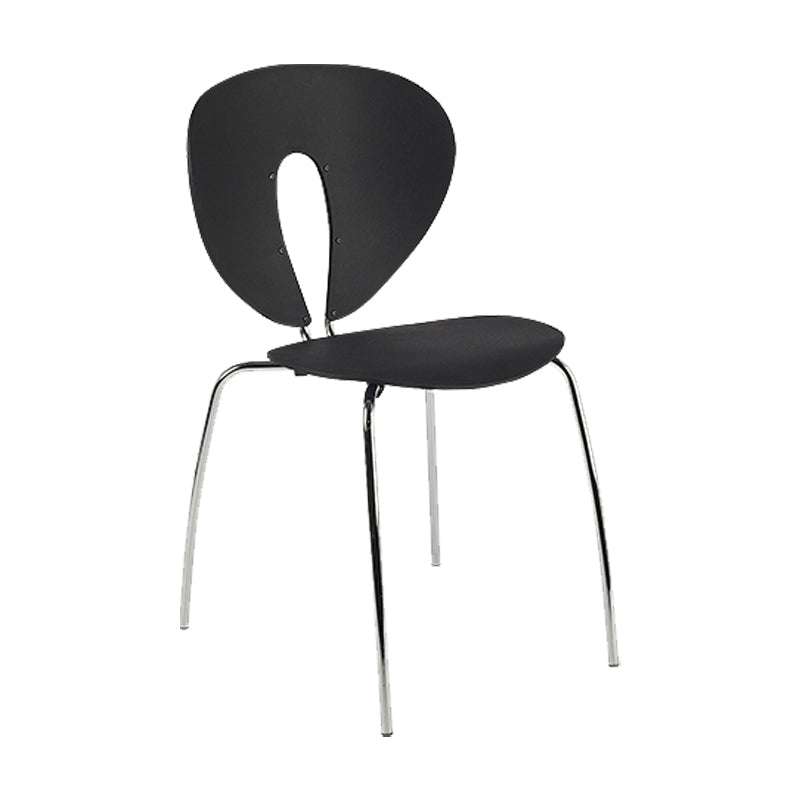 Modern Open Back Plastic Dining Room Silver Leg Dining Chair