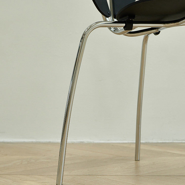 Modern Open Back Plastic Dining Room Silver Leg Dining Chair