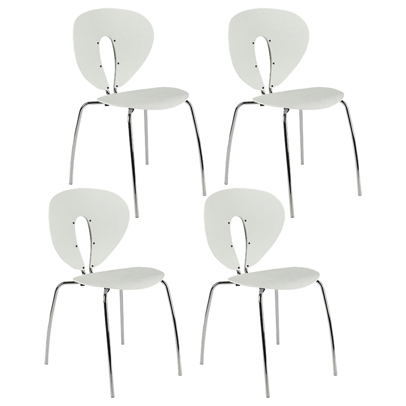 Modern Open Back Plastic Dining Room Silver Leg Dining Chair