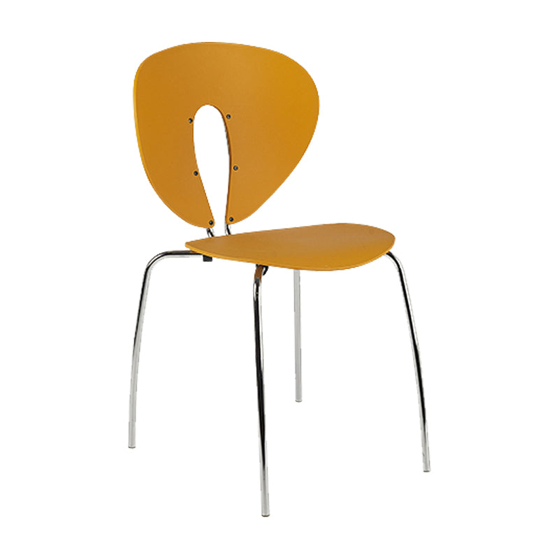 Modern Open Back Plastic Dining Room Silver Leg Dining Chair
