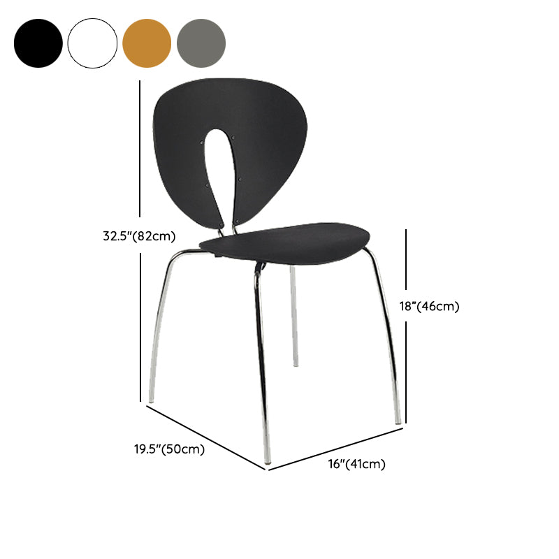 Modern Open Back Plastic Dining Room Silver Leg Dining Chair