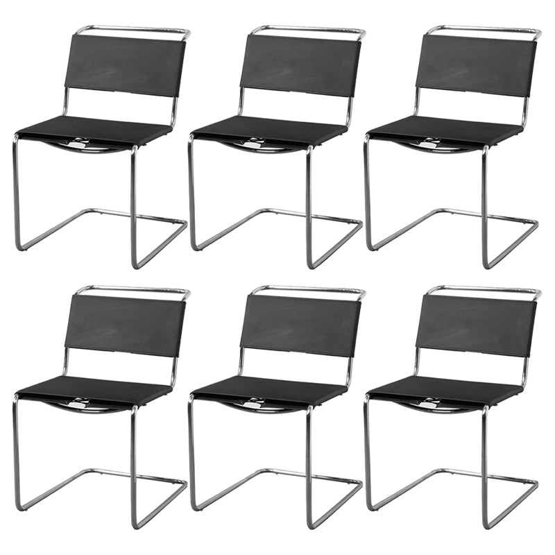 Contemporary Style Open Back Leather Armless Dining Side Chair for Home