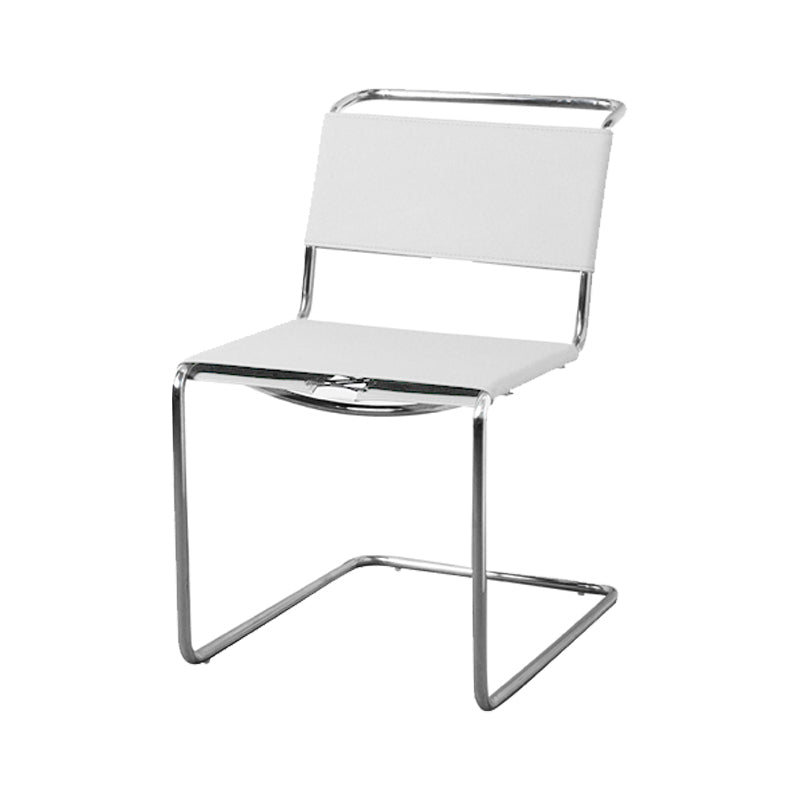 Contemporary Style Open Back Leather Armless Dining Side Chair for Home