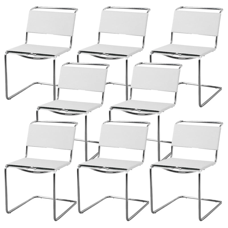 Contemporary Style Open Back Leather Armless Dining Side Chair for Home