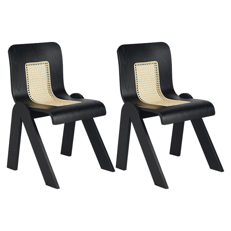 Contemporary Dining Room Armless Solid Wood Parsons Dining Chair