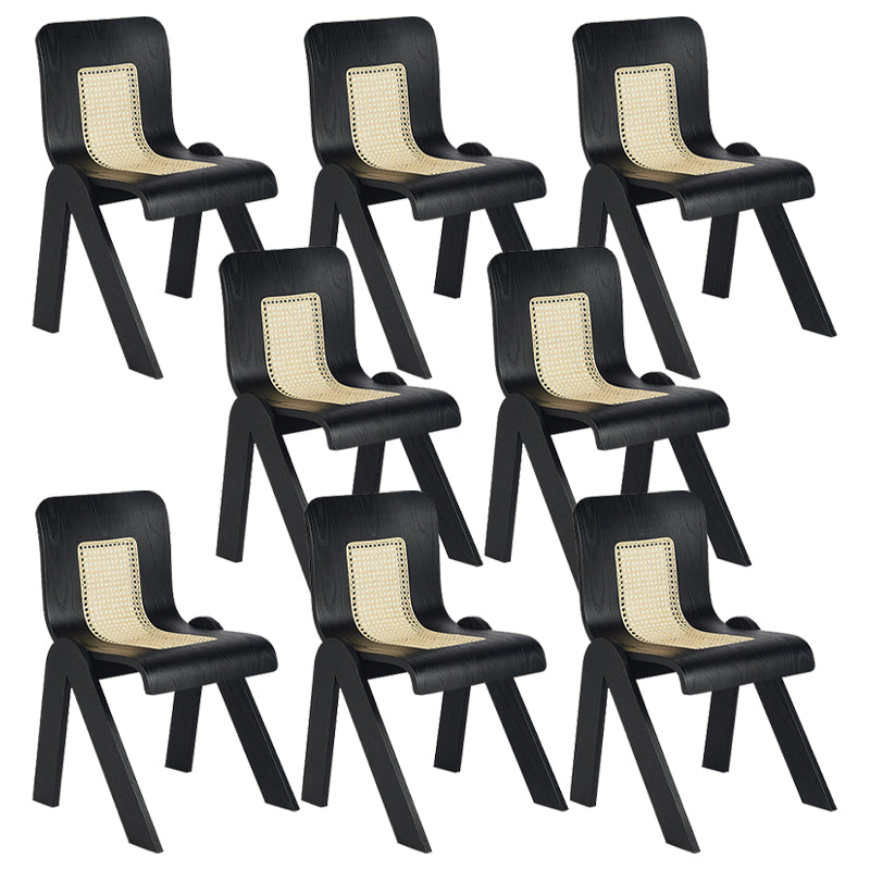 Contemporary Dining Room Armless Solid Wood Parsons Dining Chair