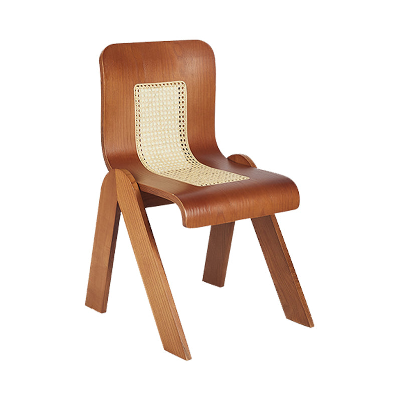 Contemporary Dining Room Armless Solid Wood Parsons Dining Chair