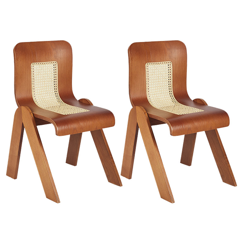 Contemporary Dining Room Armless Solid Wood Parsons Dining Chair