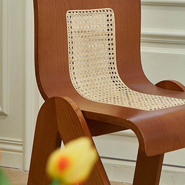 Contemporary Dining Room Armless Solid Wood Parsons Dining Chair
