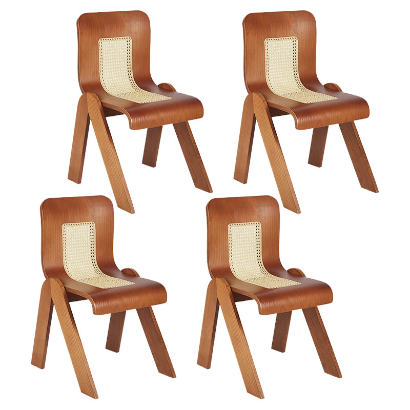 Contemporary Dining Room Armless Solid Wood Parsons Dining Chair