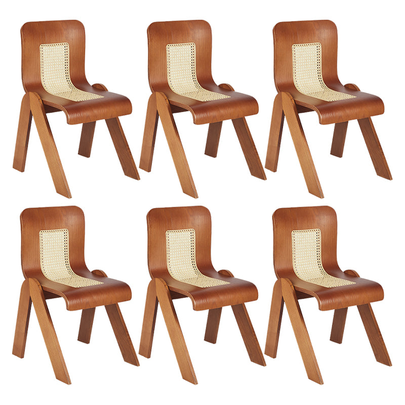 Contemporary Dining Room Armless Solid Wood Parsons Dining Chair
