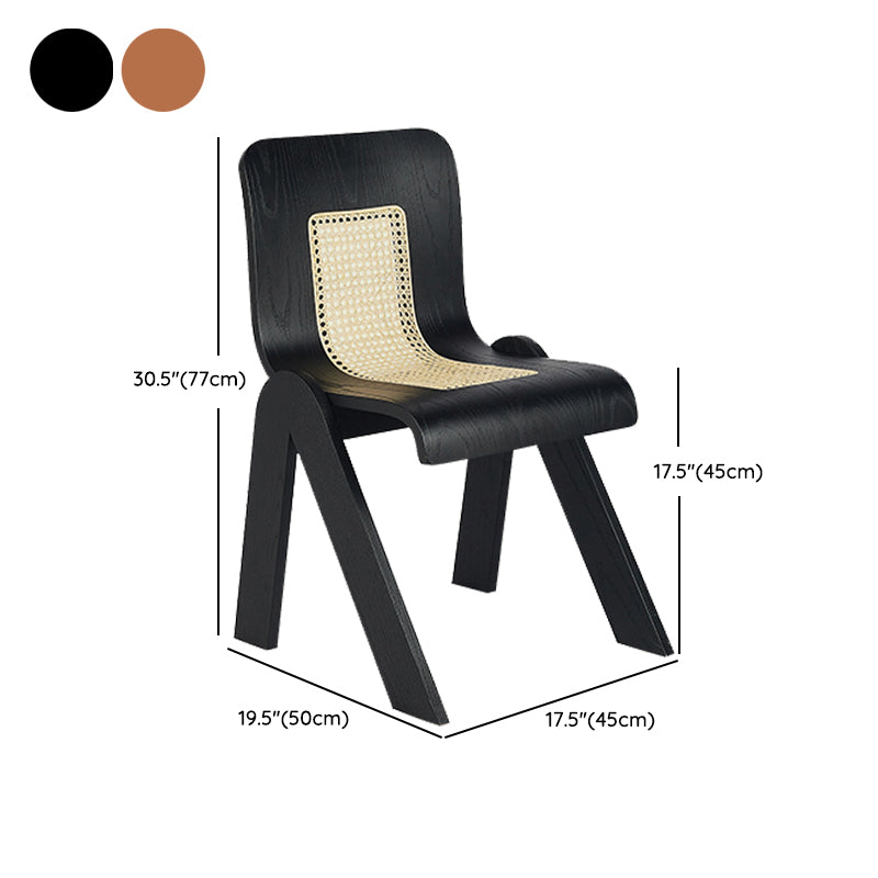 Contemporary Dining Room Armless Solid Wood Parsons Dining Chair