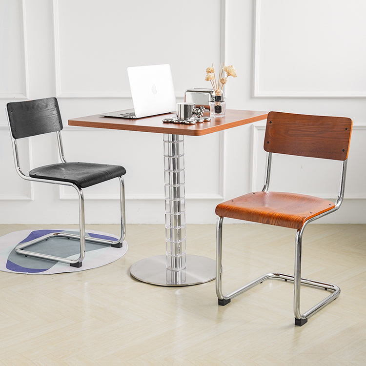 Contemporary Style Open Back Wood Armless Dining Side Chair for Home