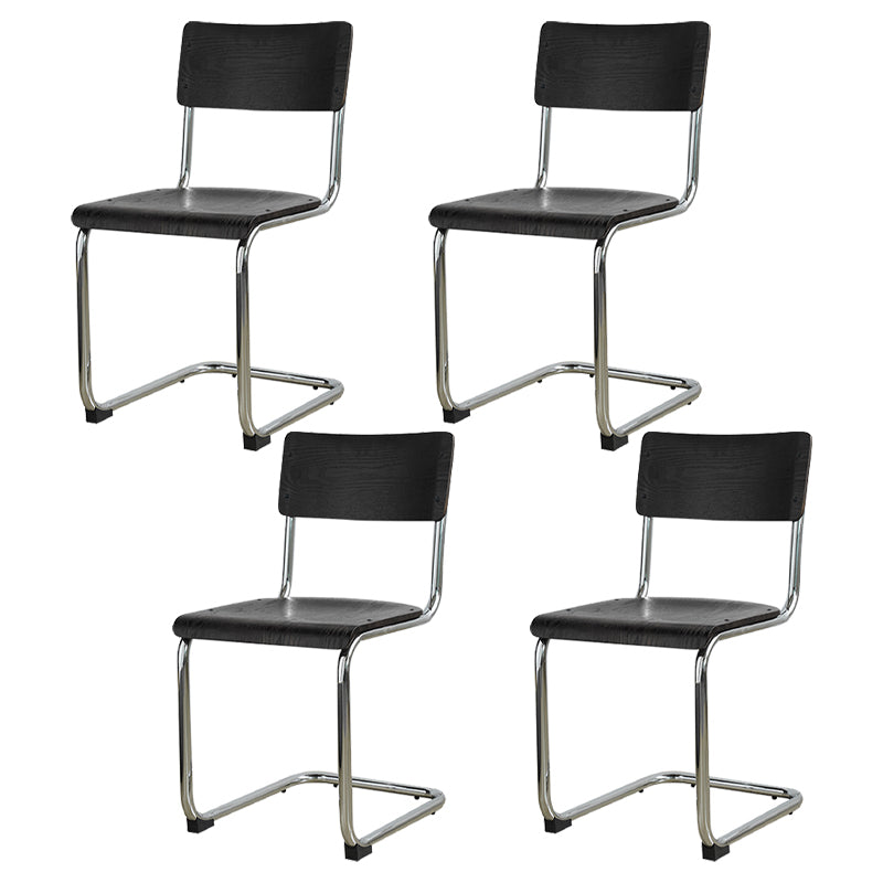 Contemporary Style Open Back Wood Armless Dining Side Chair for Home