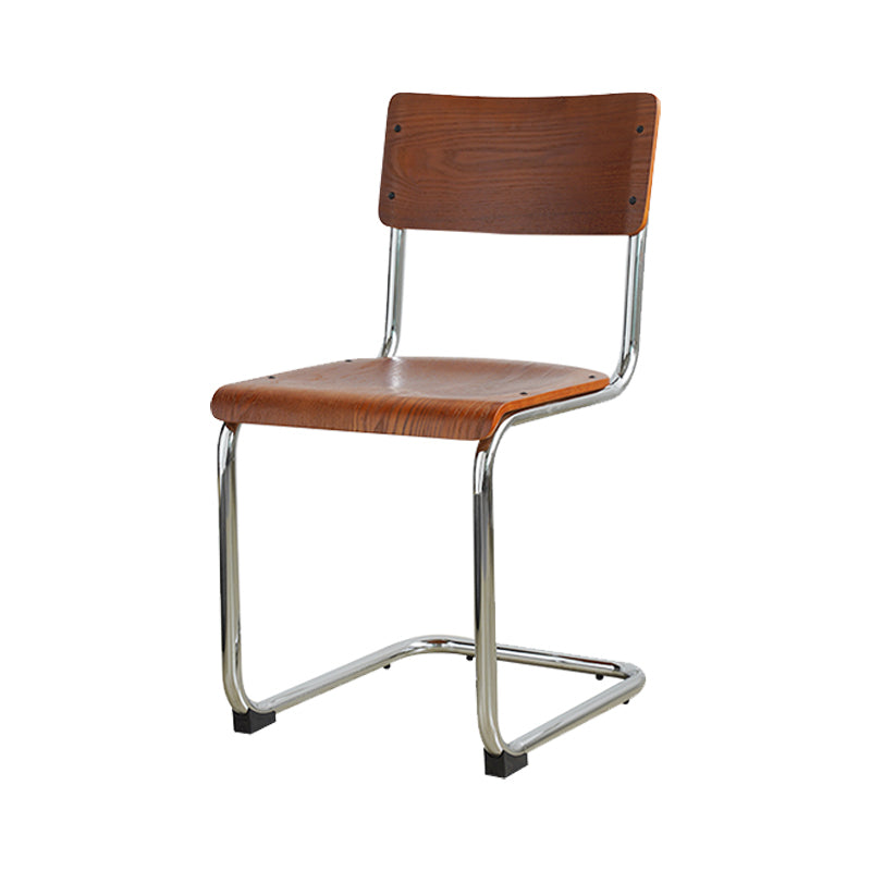 Contemporary Style Open Back Wood Armless Dining Side Chair for Home