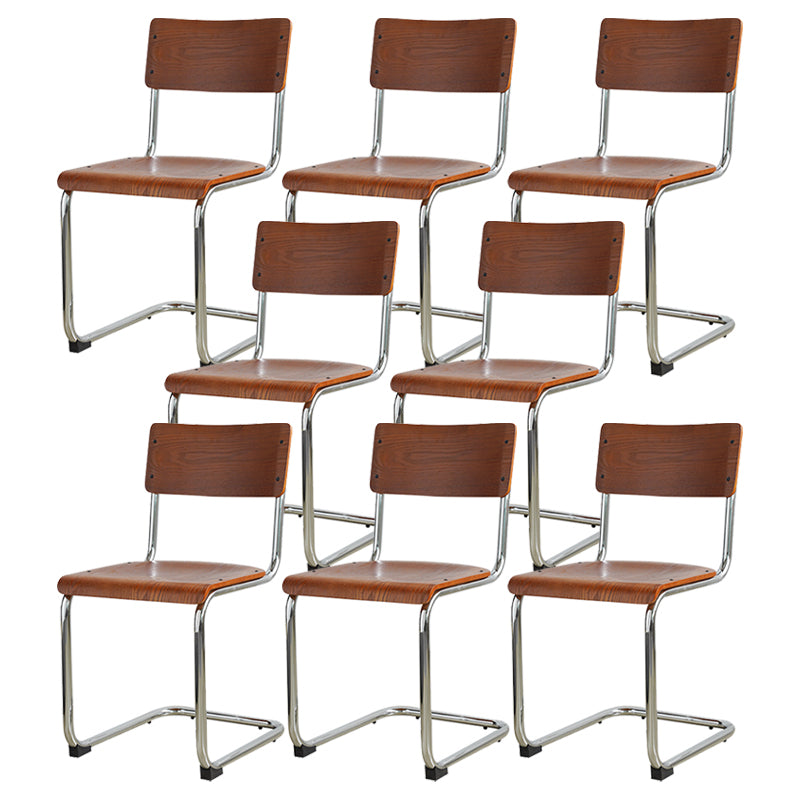 Contemporary Style Open Back Wood Armless Dining Side Chair for Home