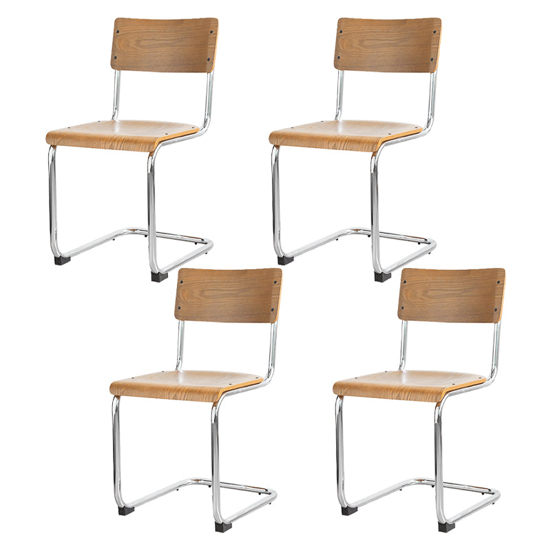 Contemporary Style Open Back Wood Armless Dining Side Chair for Home