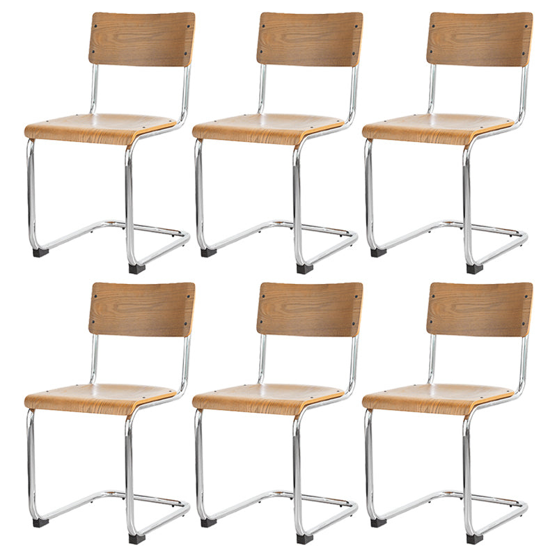 Contemporary Style Open Back Wood Armless Dining Side Chair for Home