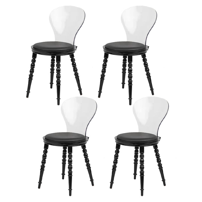 Modern Dining Room Plastic Parsons Armless Upholstered Dining Chair