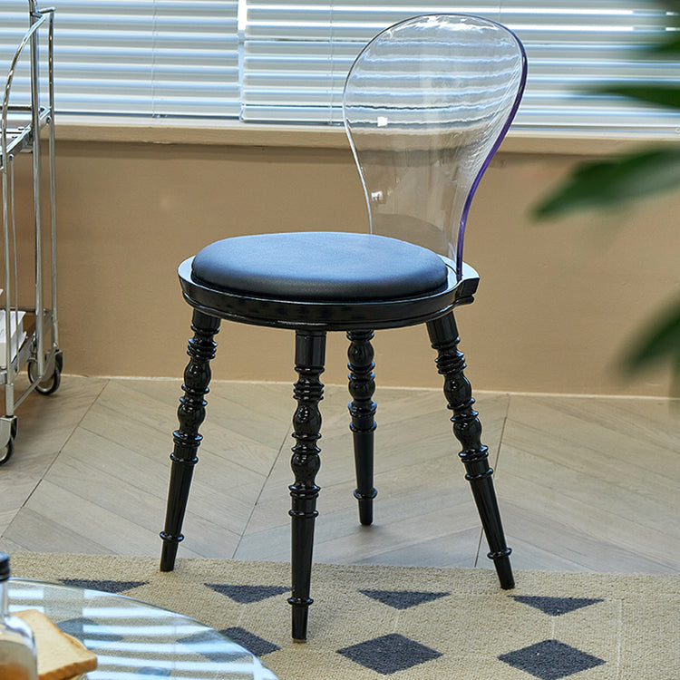 Modern Dining Room Plastic Parsons Armless Upholstered Dining Chair