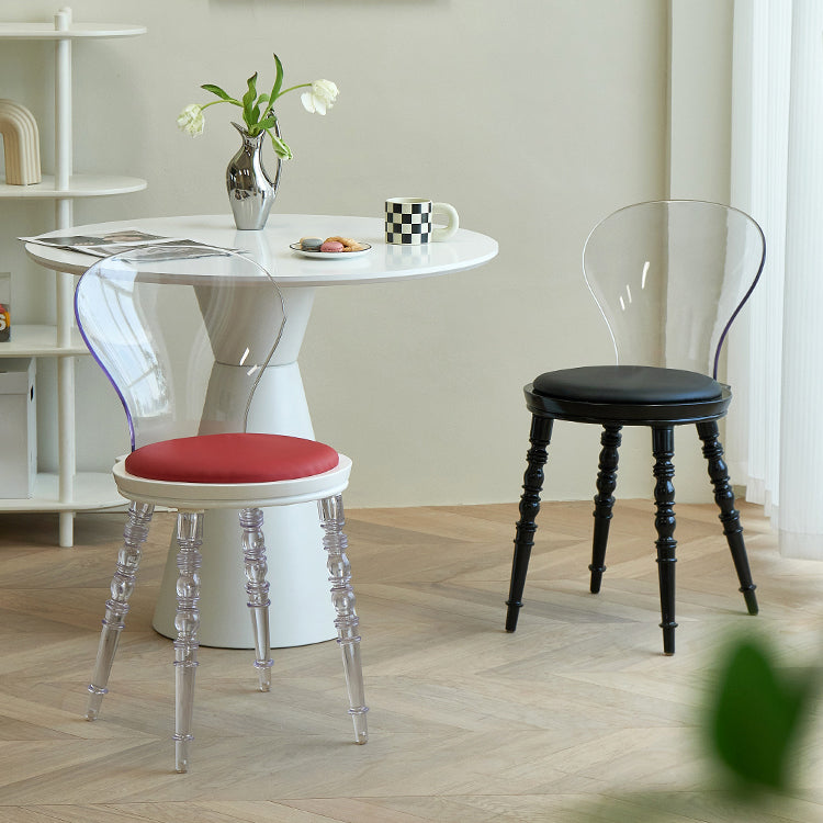 Modern Dining Room Plastic Parsons Armless Upholstered Dining Chair