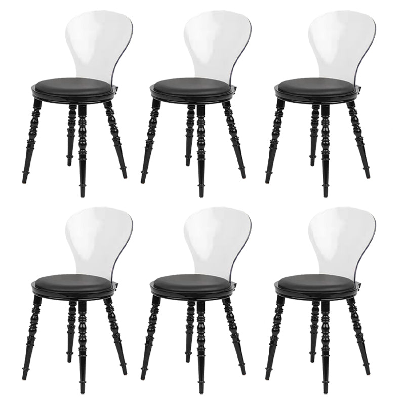 Modern Dining Room Plastic Parsons Armless Upholstered Dining Chair
