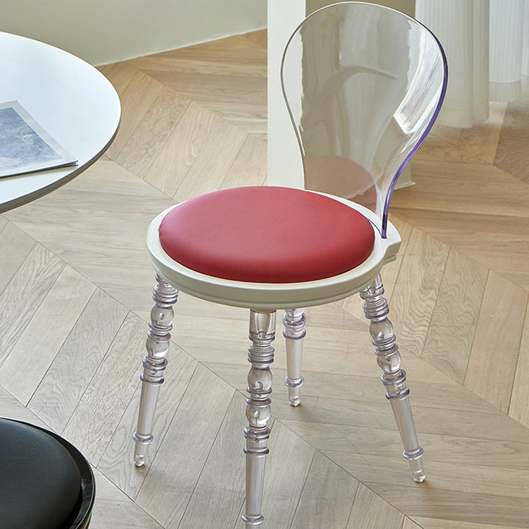 Modern Dining Room Plastic Parsons Armless Upholstered Dining Chair