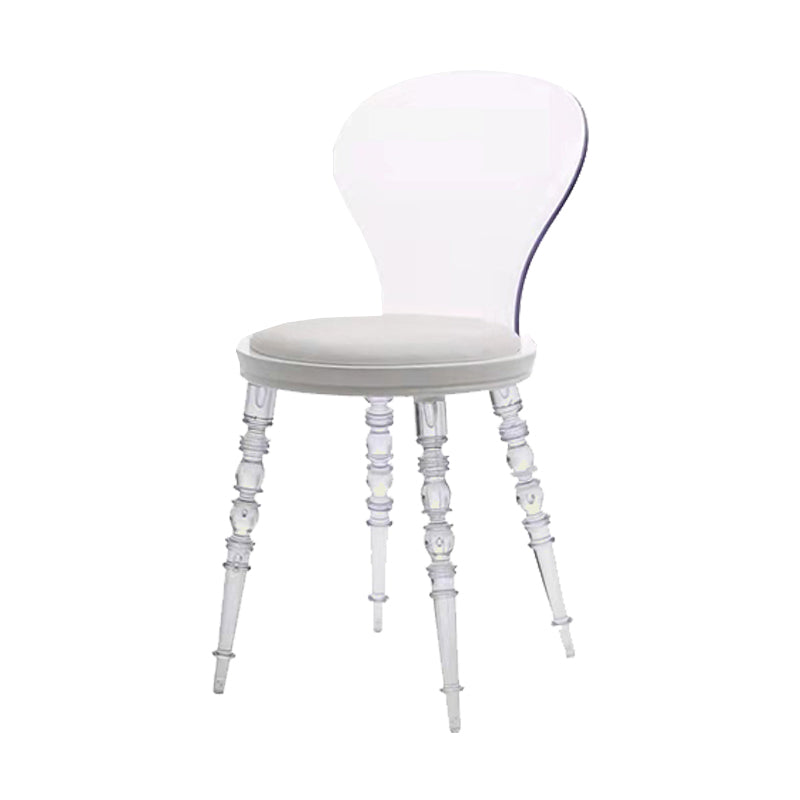 Modern Dining Room Plastic Parsons Armless Upholstered Dining Chair