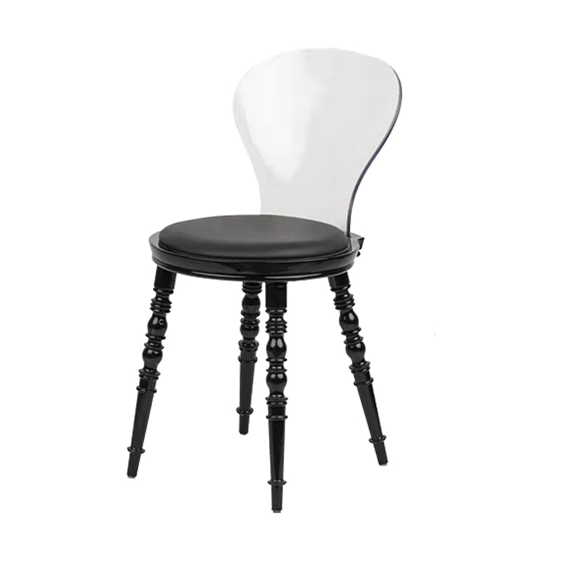 Modern Dining Room Plastic Parsons Armless Upholstered Dining Chair