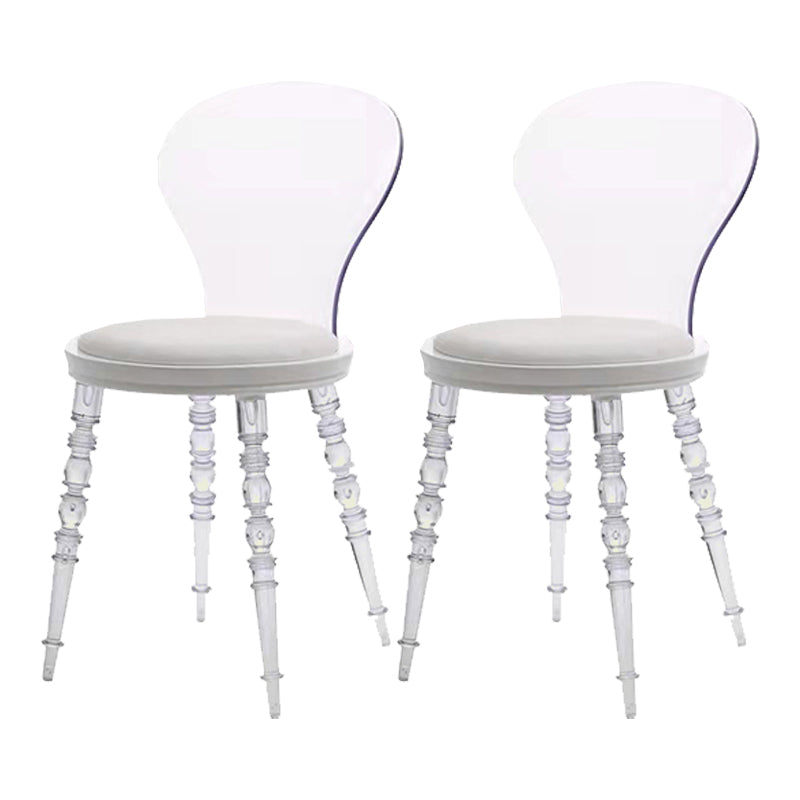 Modern Dining Room Plastic Parsons Armless Upholstered Dining Chair