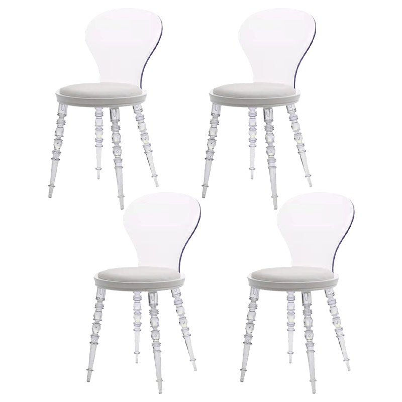 Modern Dining Room Plastic Parsons Armless Upholstered Dining Chair
