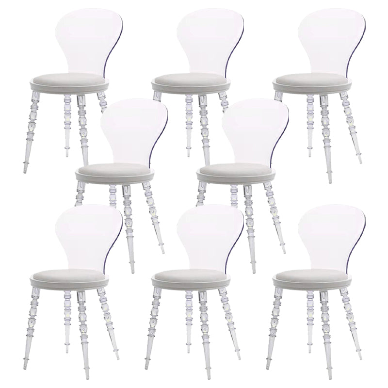 Modern Dining Room Plastic Parsons Armless Upholstered Dining Chair