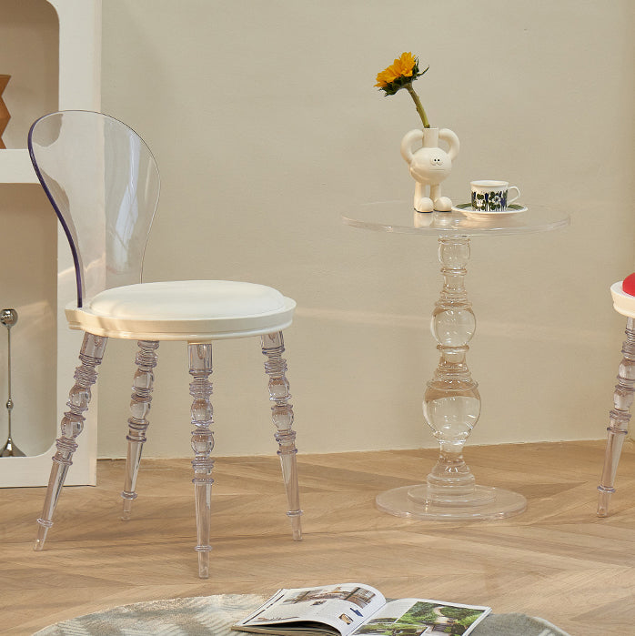 Modern Dining Room Plastic Parsons Armless Upholstered Dining Chair