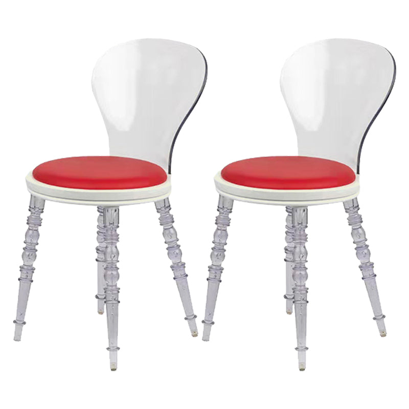 Modern Dining Room Plastic Parsons Armless Upholstered Dining Chair