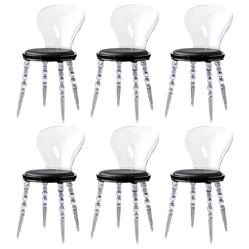 Modern Dining Room Plastic Parsons Armless Upholstered Dining Chair