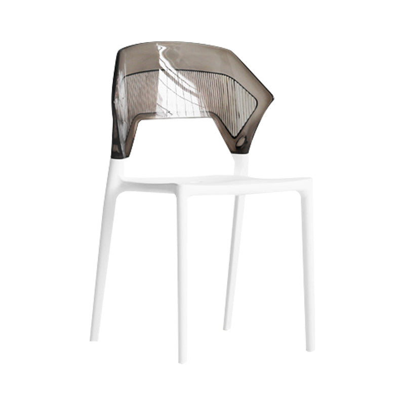 Modern Dining Room Wingback Armless Plastic Stacking Dining Chair